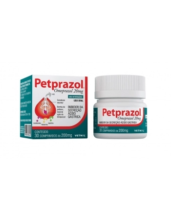 Antiácido Petprazol 200mg em Comprimidos - Vetnil