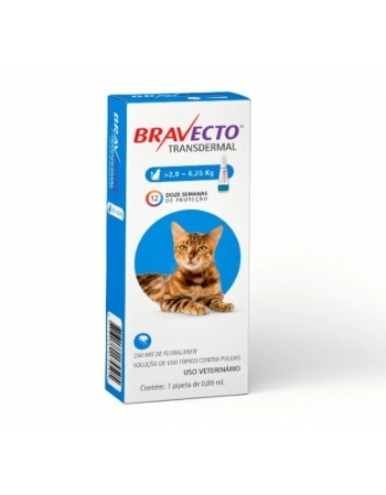 Antipulgas e Carrapatos Bravecto Transdermal MSD para Gatos 2,8Kg a 6,25Kg 250mg