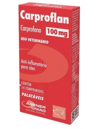 Anti-inflamatório Agener União Carproflan 100mg para Cães 14 Comprimidos