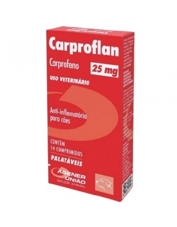 Anti-inflamatório Agener União Carproflan 25mg para Cães 14 Comprimidos