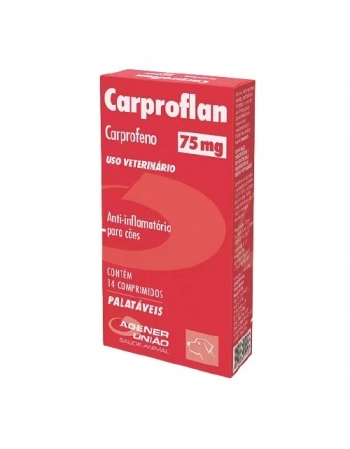 Anti-inflamatório Agener União Carproflan 75mg para Cães 14 Comprimidos