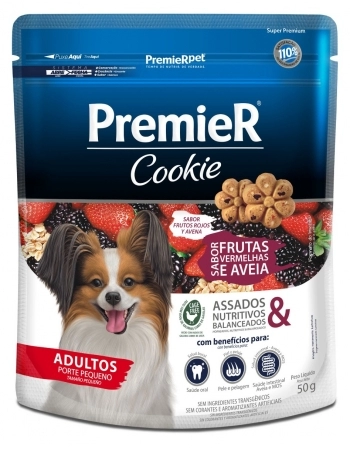 Biscoito PremieR Cookie para Cães Adultos Raças Pequenoas Frutas Vermelhas 50g