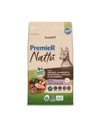 Ração Seca PremieR Nattu para Cães Raças Pequenas Sênior Mandioca 10,1Kg