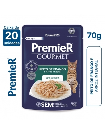 Ração Úmida PremieR Gourmet Gatos Adultos Frango 70g