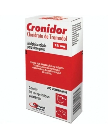 Analgésico Agener União Cronidor 12mg para Cães e Gatos 10 Comprimidos