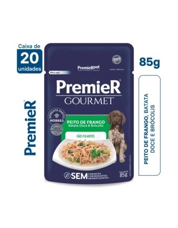 Ração Úmida Premier Gourmet Cães Filhotes Frango 85g