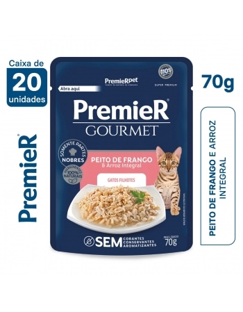 Ração Úmida Premier Gourmet Gatos Filhotes Frango 70g