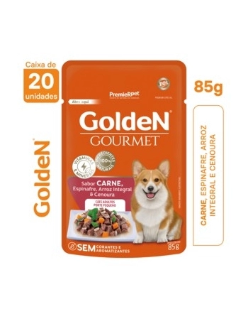 Ração Úmida Golden Gourmet Cães Adultos Pequeno Porte Carne 85g