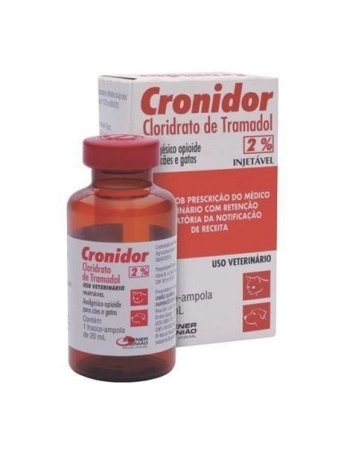 Analgésico Agener União Cronidor 2% Injetável para Cães e Gatos 20ml