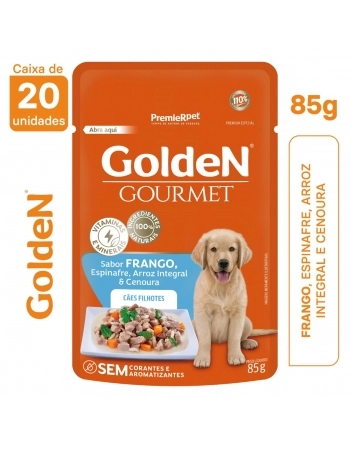 Ração Úmida Golden Gourmet Cães Filhotes Frango 85g