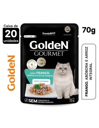 Ração Úmida Golden Gourmet Gatos Adultos Castrados Frango 70g