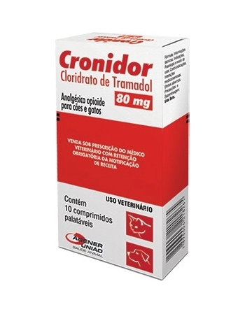 Analgésico Agener União Cronidor 80mg para Cães e Gatos 10 Comprimidos