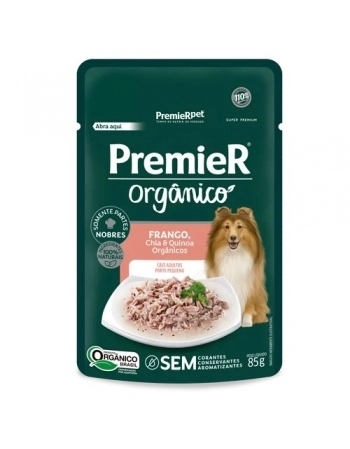 Ração Úmida PremieR Orgânico Cães Adultos Porte Pequeno Frango 85g - 20 Unidades