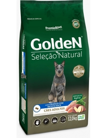 Ração Golden Seleção Natural para Cães Adultos Frango com Batata Doce 12kg