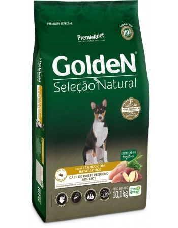 Ração Golden Seleção Natural para Cães Adultos de Porte Pequeno Frango com Batata Doce 10,1kg