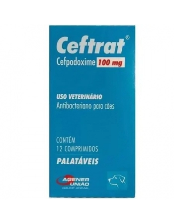 Antimicrobiano Ceftrat 100mg para Cães 12 Comprimidos - Agener União