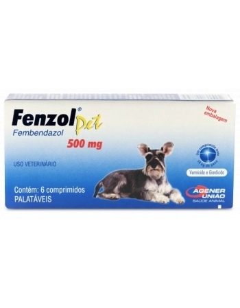 Vermifugo Agener União Fenzol Pet 500mg para Cães 6 Comprimidos