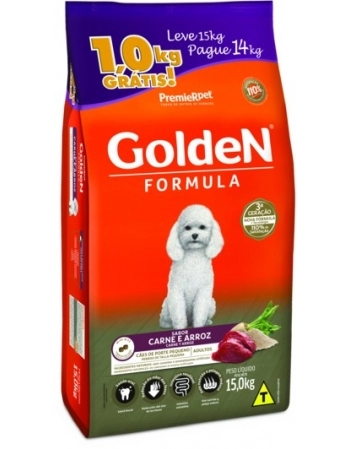 Ração Golden Fórmula para Cães Adultos de Porte Pequeno Carne Leve 15kg Pague 14kg