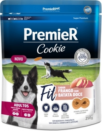 Biscoito PremieR Cookie Fit para Cães Adultos Frango com Batata Doce 250g