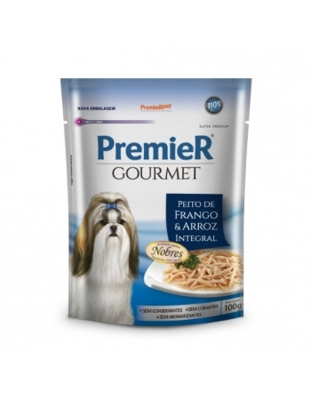 Ração Úmida PremieR Gourmet Para Cães Peito de Frango e Arroz Integral 100g