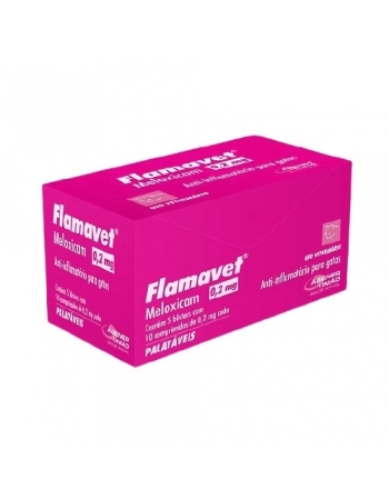 Anti-inflamatório Agener União Flamavet 0,2mg para Gatos Caixa com 5 Blisters