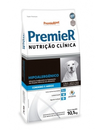 Ração PremieR Nutrição Clínica Hipoalergênico para Cães de Médio e Grande Porte Cordeiro e Arroz 10,1Kg