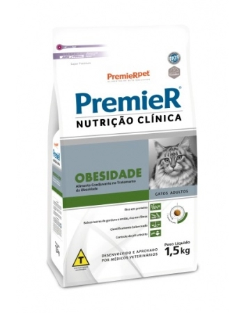 Ração PremieR Nutrição Clínica Obesidade para Gatos Adultos 1,5Kg