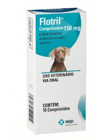 Antibiótico MSD Flotril para Cães 10 comprimidos 150mg