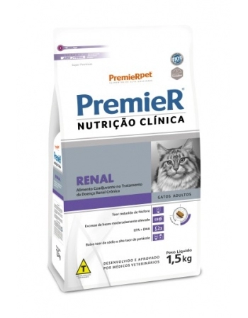 Ração PremieR Renal Nutrição Clínica para Gatos Adultos 1,5Kg