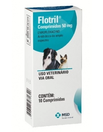 Antibiótico MSD Flotril para Cães 10 comprimidos 50mg