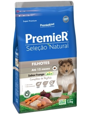 Ração PremieR Seleção Natural para Cães Filhotes Frango Korin com Batata Doce 10,1Kg