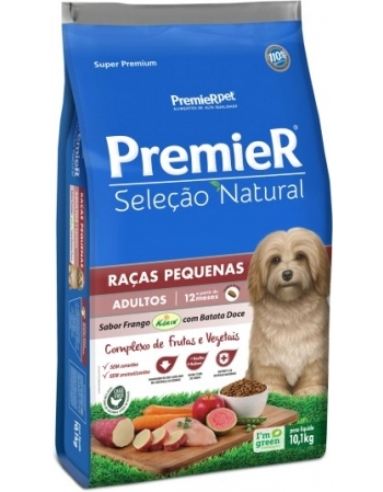 Ração PremieR Seleção Natural para Cães Adultos Raças Pequenas Frango Korin com Batata Doce 10,1Kg