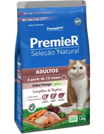 Ração PremieR Seleção Natural para Gatos Adultos Frango Korin 1,5kg