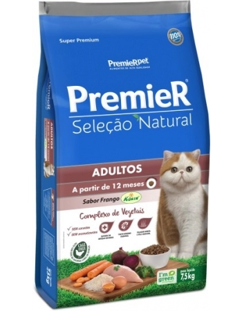 Ração PremieR Seleção Natural para Gatos Adultos Frango Korin 7,5Kg