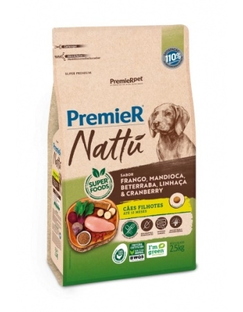 Ração PremieR Nattu para Cães Filhotes Mandioca 2,5Kg