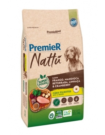 Ração PremieR Nattu para Cães Filhotes Mandioca 10,1Kg