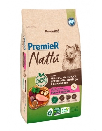 Ração PremieR Nattu para Cães Adultos de Raças Pequenas Mandioca 10,1Kg