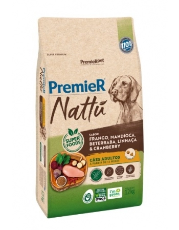 Ração PremieR Nattu para Cães Adultos Mandioca 12kg