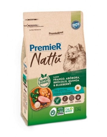 Ração PremieR Nattu para Cães Adultos de Raças Pequenas Abóbora 1Kg