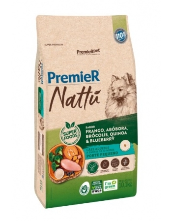 Ração PremieR Nattu para Cães Adultos de Raças Pequenas Abóbora 10,1Kg