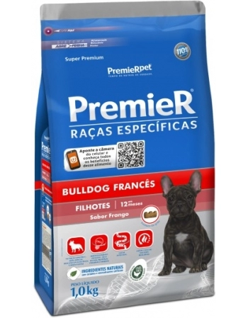 Ração PremieR Raças Específicas Bulldog Francês para Cães Filhotes Frango 1Kg