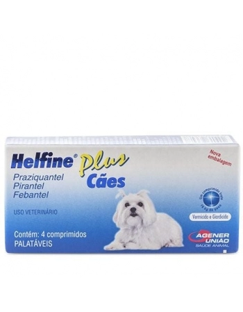 Vermífugo Agener União Helfine Plus para Cães 4 Comprimidos