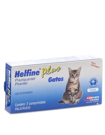 Vermífugo Agener União Helfine Plus para Gatos 2 Comprimidos