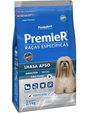 Ração PremieR Raças Específicas Lhasa Apso para Cães Adultos Frango 2,5Kg