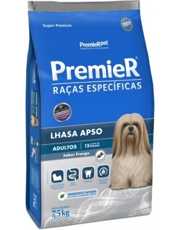 Ração PremieR Raças Específicas Lhasa Apso para Cães Adultos Frango 7,5Kg