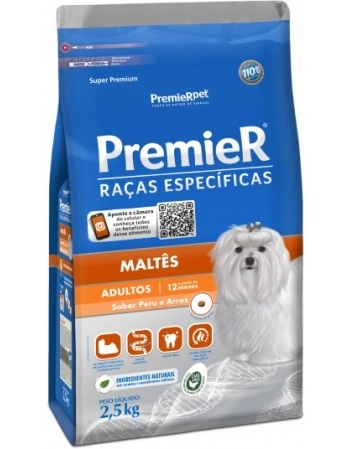 Ração PremieR Raças Específicas Maltês para Cães Adultos Peru e Arroz 2,5Kg